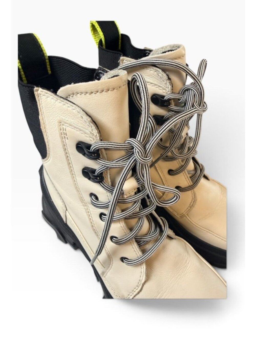 SOREL Womens Brex Chelsea Waterproof Boots~Size 6.5~Chalk/Black/Green P7 10 - Picture 10 of 12